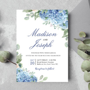 SINI Blue Hydrangea Wedding Invite Einladung