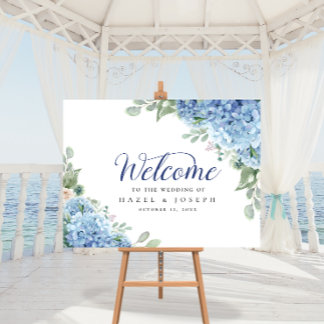 SINI Blue Hydrangea Willkommenspopster Poster