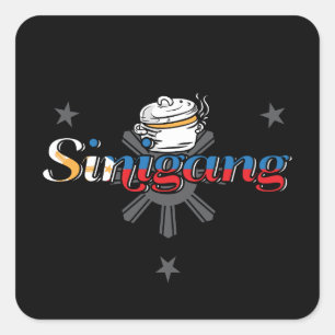 Sinigang Philippines Filipino Food Quadratischer Aufkleber