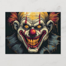 Sinister Funhouse Sideshow Clown Illustration
