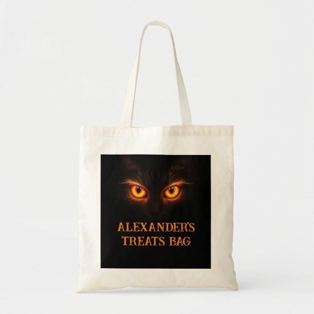 Sinister Glowing Orange Eyes Halloween Tragetasche (Vorne)