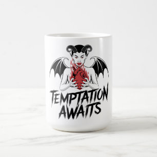 Sinister-Gothic-Dämonendesign - die Versuchung ste Kaffeetasse