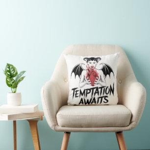 Sinister-Gothic-Dämonendesign - die Versuchung ste Kissen