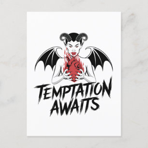 Sinister-Gothic-Dämonendesign - die Versuchung ste Postkarte