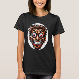 Sinister Grinning Gesichtsgrafik für Horror Enthus T-Shirt