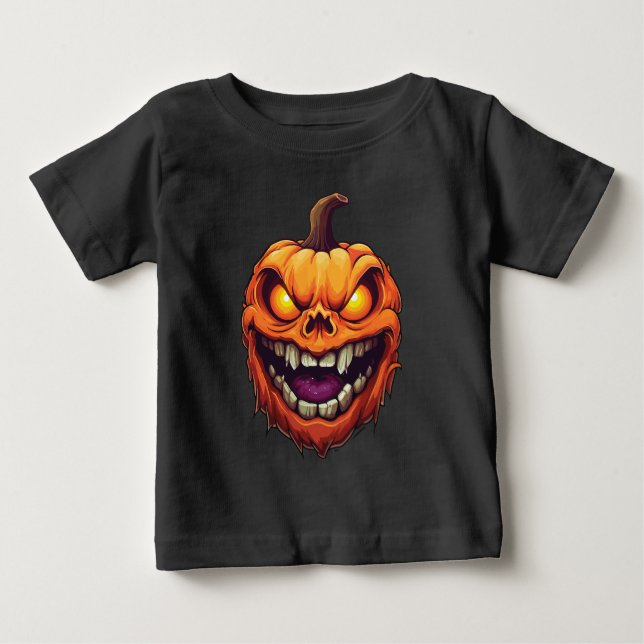 Sinister Grinning Pumpkin Head Baby T-shirt (Vorderseite)