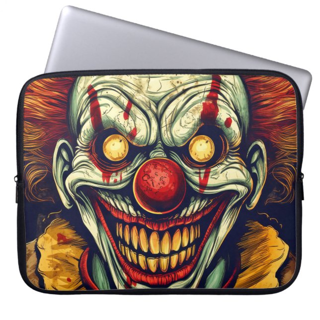 Sinister Karneval Clown Illustration Art Laptopschutzhülle (Vorderseite)