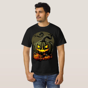 Sinister Pumpkin Trio Halloween Artwork T-Shirt