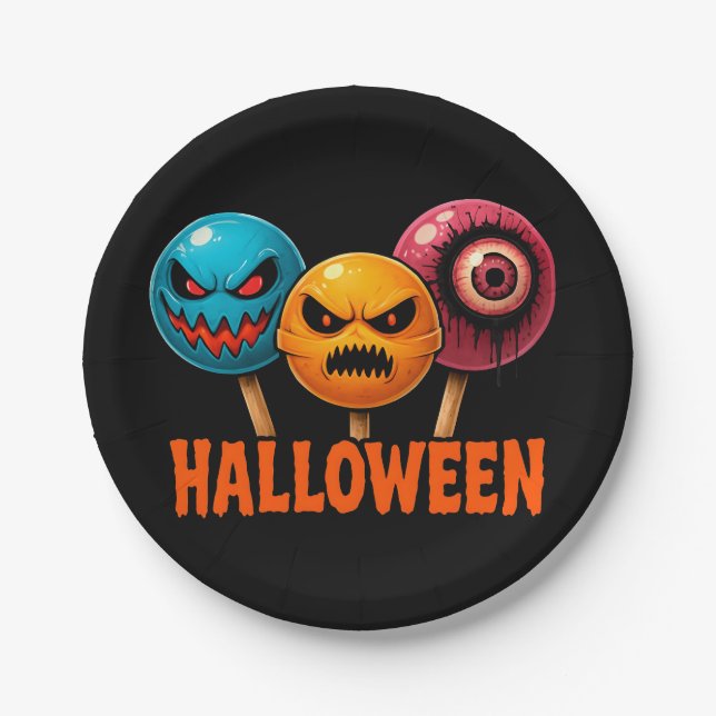 Sinister Süßigkeiten Halloween Pappteller (Vorderseite)