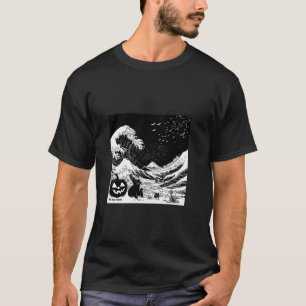 Sinister Wave Hokusai Halloween Art T Shirt