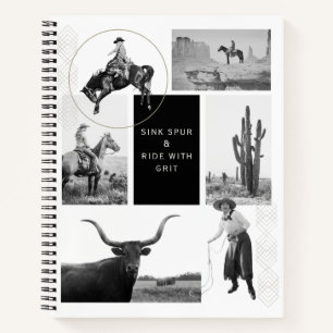 Sink Spur & Ride Cowgirl Notebook Notizbuch