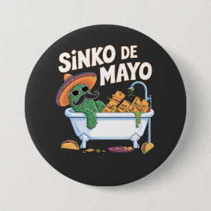 Sinko de Mayo Cinco De Mayo Cactus Funny Button