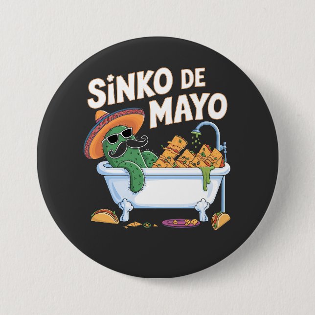 Sinko de Mayo Cinco De Mayo Cactus Funny Button (Vorderseite)
