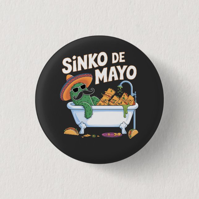 Sinko de Mayo Cinco De Mayo Cactus Funny Button (Vorderseite)