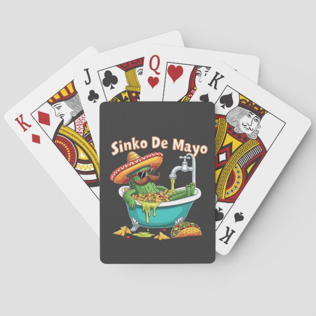Sinko de Mayo"Funny Cinco de Mayo Cactus Spielkarten (Rückseite)