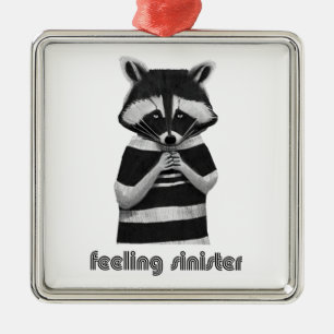 Sinnenböser Lustiger Waschbär Ornament Aus Metall