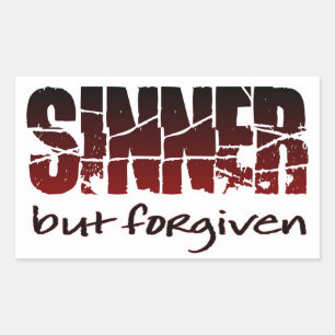 Sinner, aber vergeben rechteckiger aufkleber