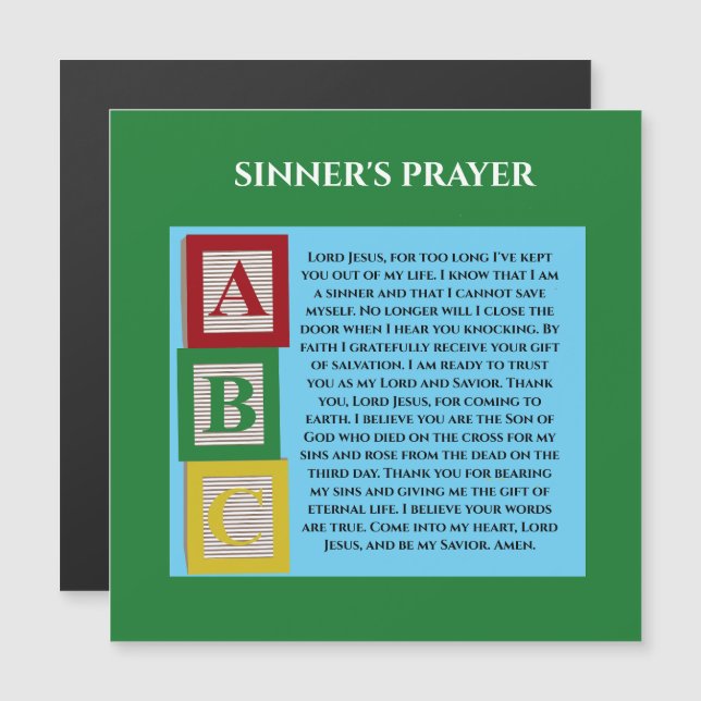 SINNERS PRAYER MAGNETKARTE (Vorne/Hinten)