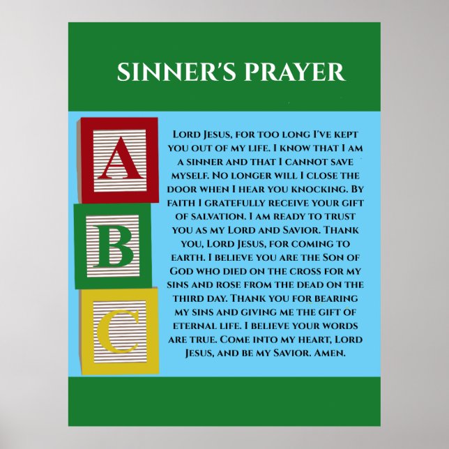 SINNERS PRAYER POSTER (Vorne)