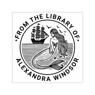 Sinnlich Mermaid Siren, Schiffsbibliothek Buchname Permastempel