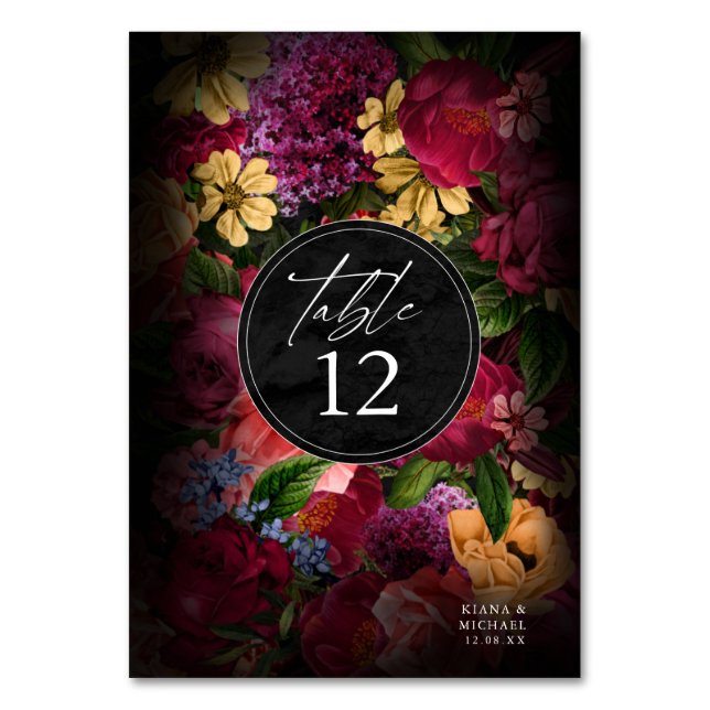 Sinnlich Nights Floral Wedding ID829 Tischnummer (Vorderseite)