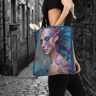 Sinnliche Mädchen Gesicht Nymphe Fee Hexe Magische Tasche