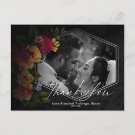 Sinnliche Nächte Blumenhochzeit Danke, ID829 Ankündigungspostkarte