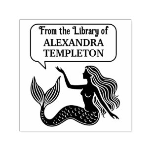 Sinnlicher Mermaid-Talk-Textfeld #1 Bibliotheksnam Permastempel