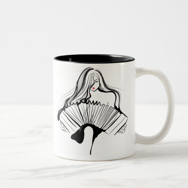 Sinnliches Bandoneon Zweifarbige Tasse (Rechts)