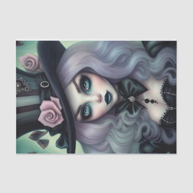Sinnliches Mad Hatter Lila Hair Decoupage Papier (Vorderseite)