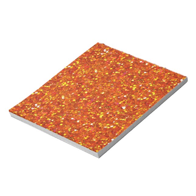 Sinopia Orange Glitzer Notizblock (Rotiert)
