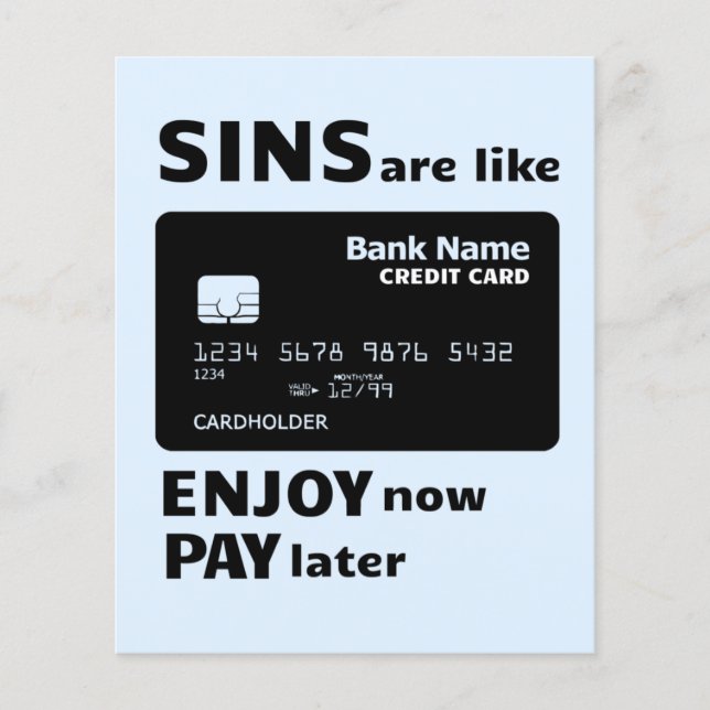 Sins sind wie Kreditkarten Flyer (Vorne)