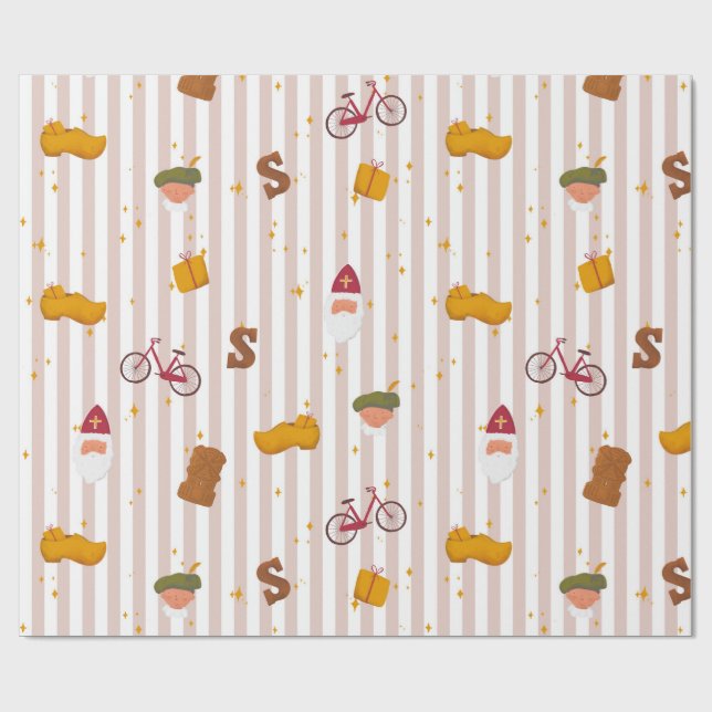 Sint and Piet Themed Wrapping Paper Geschenkpapier (Flach)