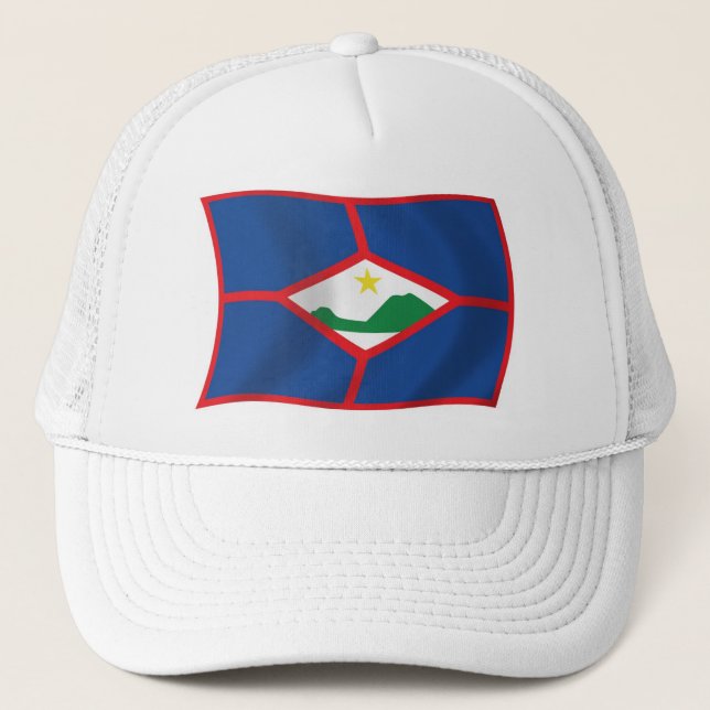 Sint Eustatius Flag Hat Truckerkappe (Vorderseite)
