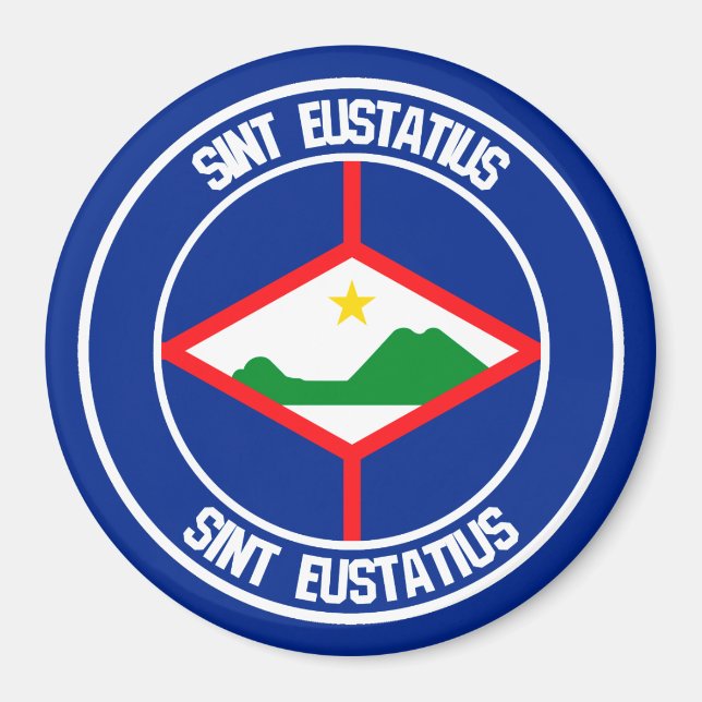 Sint Eustatius Round Emblem Magnet (Vorne)