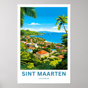 Sint Maarten Caribbean Travel Print Poster