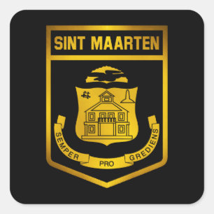 Sint Maarten Emblem Quadratischer Aufkleber