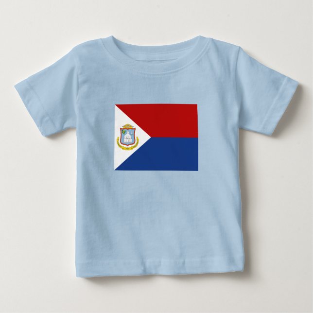 Sint Maarten Flag Baby T-shirt (Vorderseite)