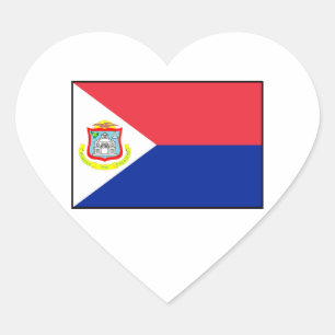 Sint Maarten Flag Herz-Aufkleber