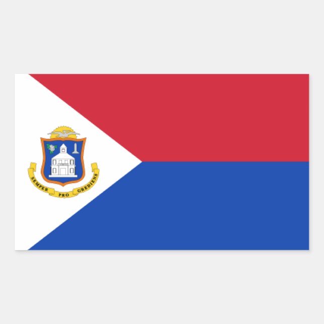 Sint Maarten Flag Rechteckiger Aufkleber (Vorderseite)