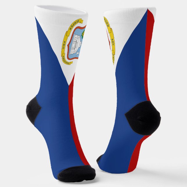 Sint Maarten Flag Socken (Gewinkelt)