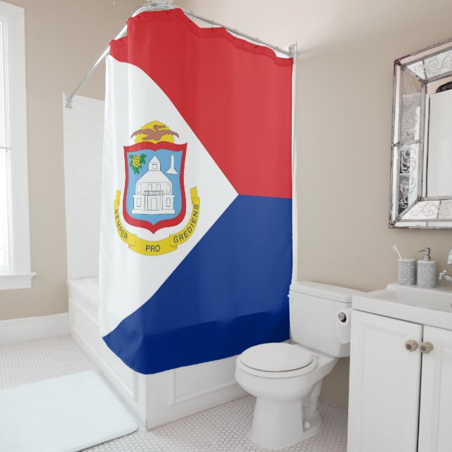 Sint Maarten Flagge Duschvorhang (Beispiel)