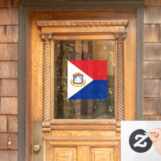 Sint Maarten Flagge Fensteraufkleber (Haustür)