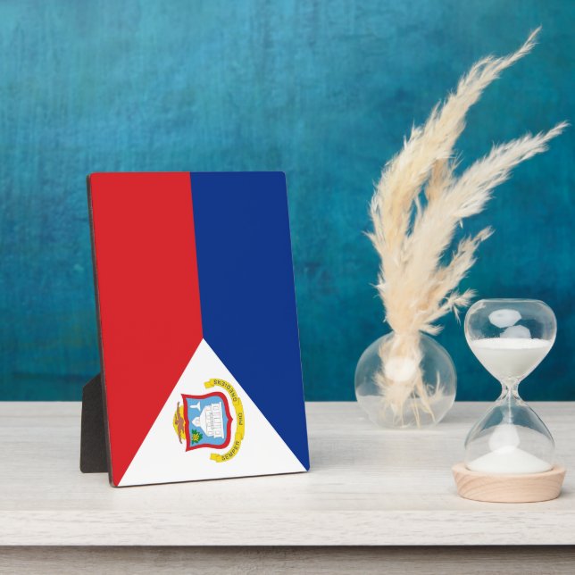 Sint Maarten Flagge Fotoplatte (Seite)