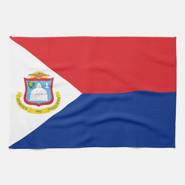 Sint Maarten Flagge Geschirrtuch (Horizontal)