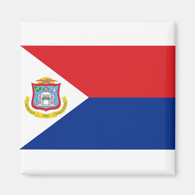 Sint Maarten Flagge Magnet (Vorne)