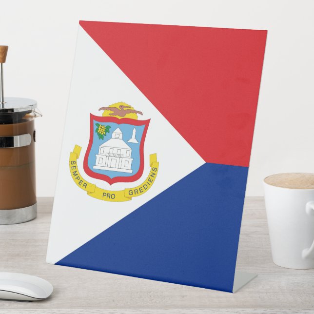 Sint Maarten Flagge Sockelschild (In Situ)