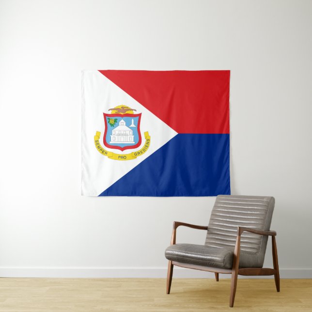 Sint Maarten Flagge Wandteppich (Beispiel (Horizontal))