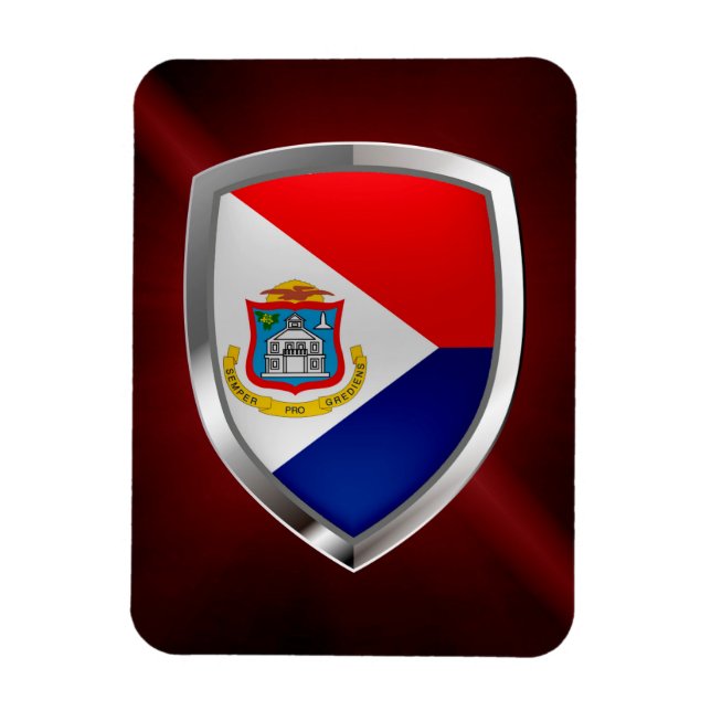 Sint Maarten Metallic Emblem Magnet (Vertikal)
