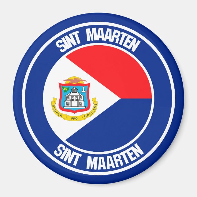 Sint Maarten RundEmblem Magnet (Vorne)